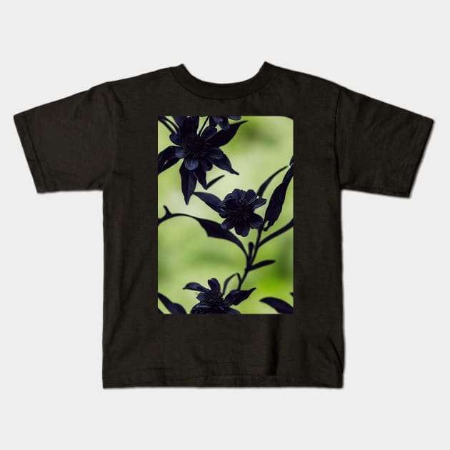 Beautiful Black Flowers, for all those who love nature #85 Kids T-Shirt by Endless-Designs